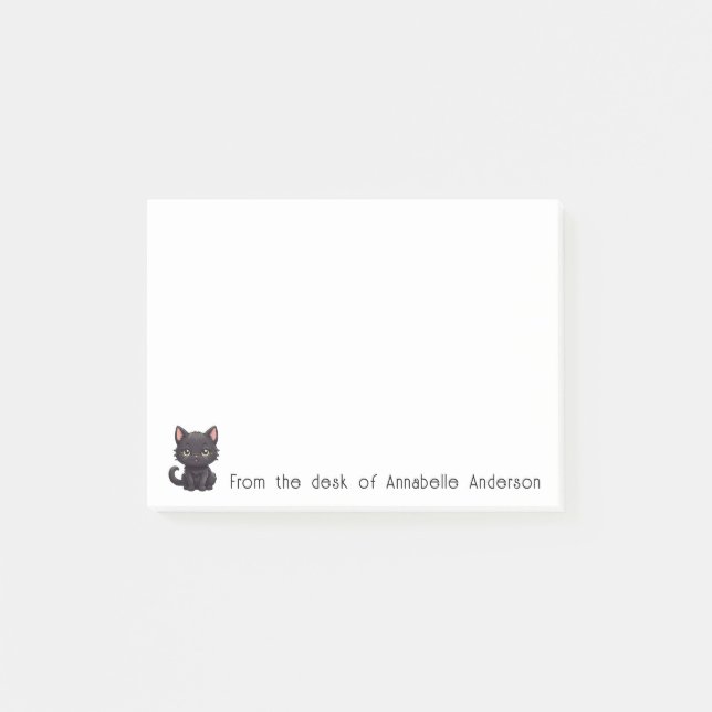 Cute Black Cat Personalize Notes (Front)
