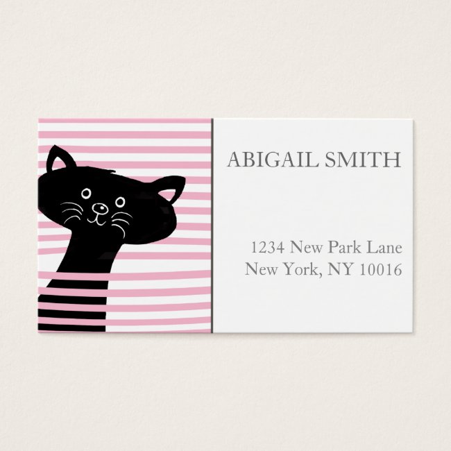 Cute Black Cat- Personalized Business Card