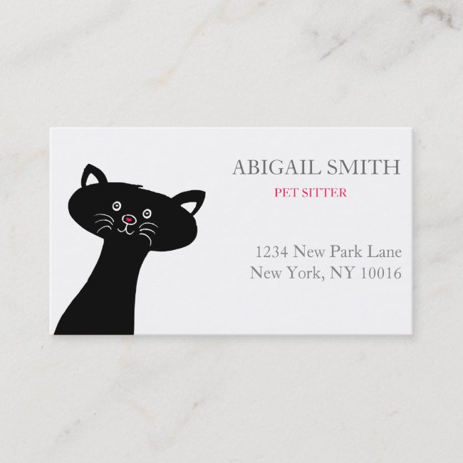 Cute Black Cat- Personalized Business Card