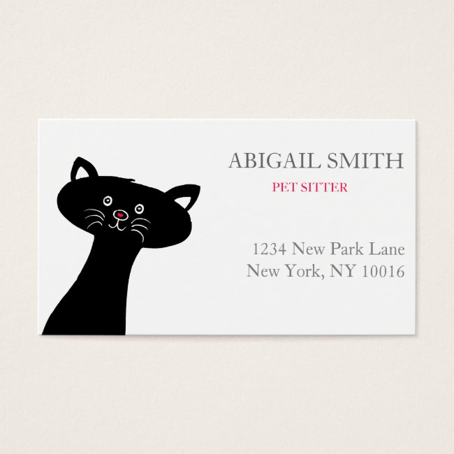 Cute Black Cat- Personalized Business Card