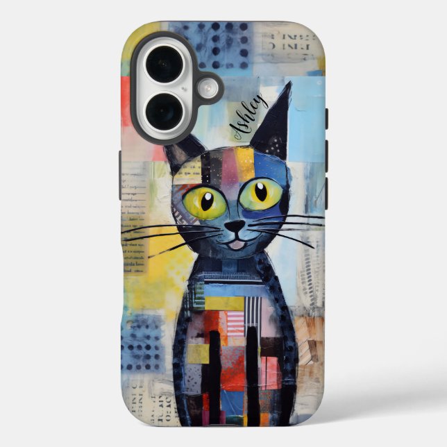Cute Black Cat Personalized Case-Mate iPhone Case (Back)