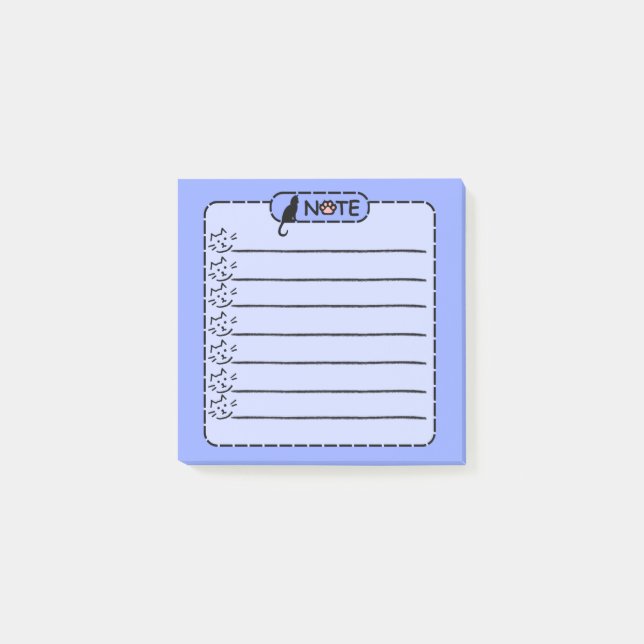 Cute Black Cat Personalized Notes (Front)