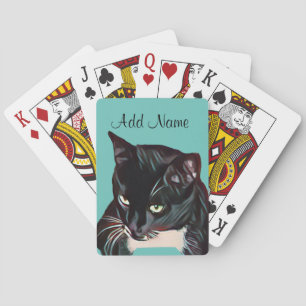 Cute Black Cat Personalized Poker Cards