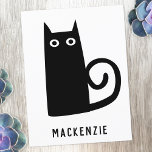 Cute Black Cat Personalized Postcard<br><div class="desc">A fun little black cat. Original art by Nic Squirrell. Change the name to personalize.</div>