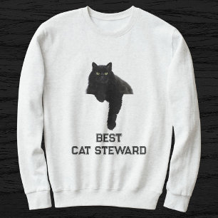 Cute Black Cat Photo Funny Quote Personalized Pet Sweatshirt