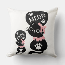 Cute Black Cat Pillow –