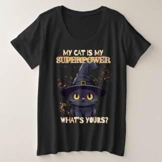 Cute Black Cat Plus Size T-Shirt