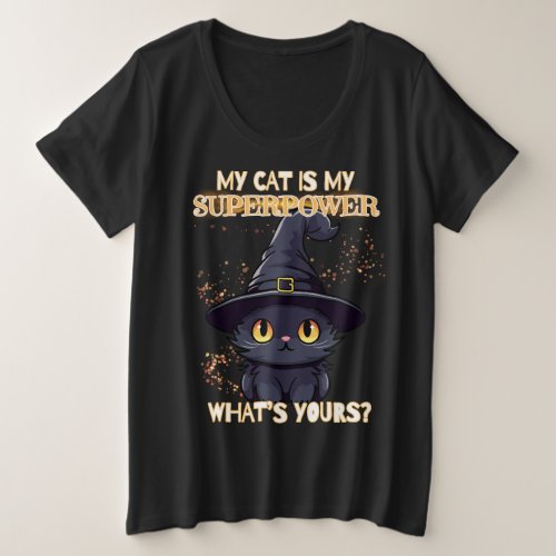 Cute Black Cat  Plus Size T_Shirt