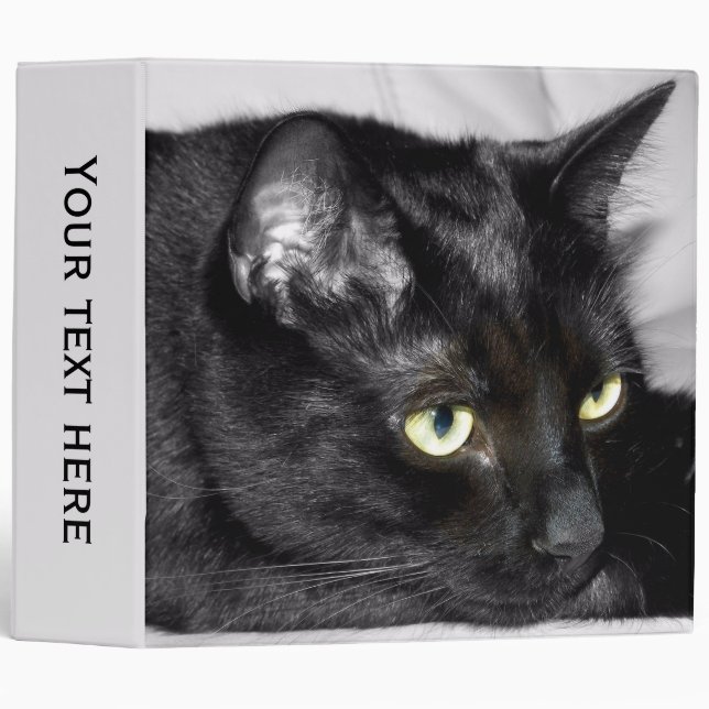 Cute Black Cat Portrait Binder (Front/Spine)