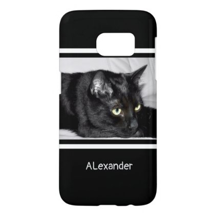 Cute Black Cat Portrait Samsung Galaxy S7 Case