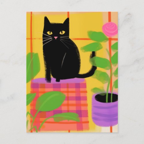 Cute Black Cat Postcard