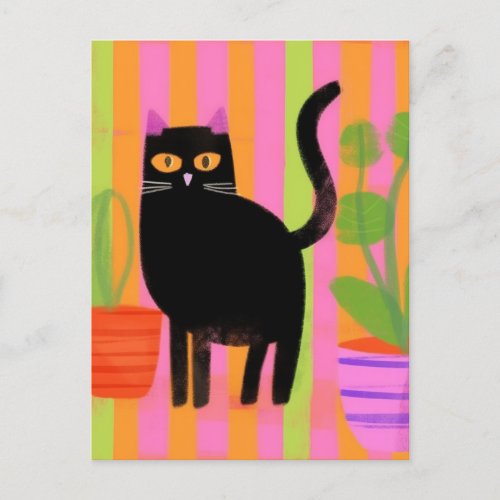 Cute Black Cat Postcard