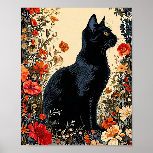 Cute Black Cat Poster (Front)