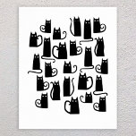 Cute Black Cat Poster<br><div class="desc">Cute little black cats. Original art by Nic Squirrell.</div>