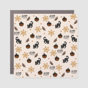 Cute Black Cat Pumpkin Halloween Pattern Car Magnet