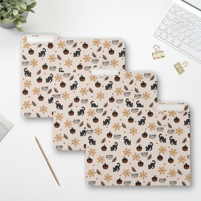 Cute Black Cat Pumpkin Halloween Pattern File Folder (Creator Uploaded)