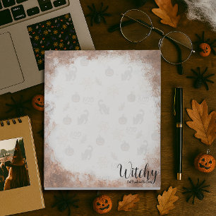 Cute Black Cat Pumpkin Halloween Pattern Notepad