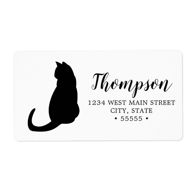 Cute Black Cat Return Label (Front)