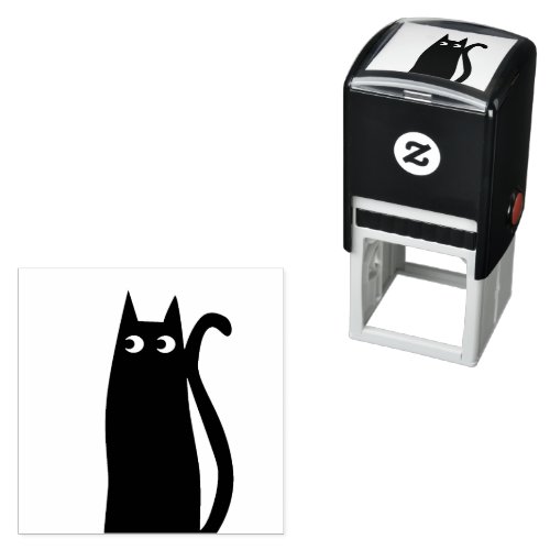 Cute Black Cat Self_inking Stamp
