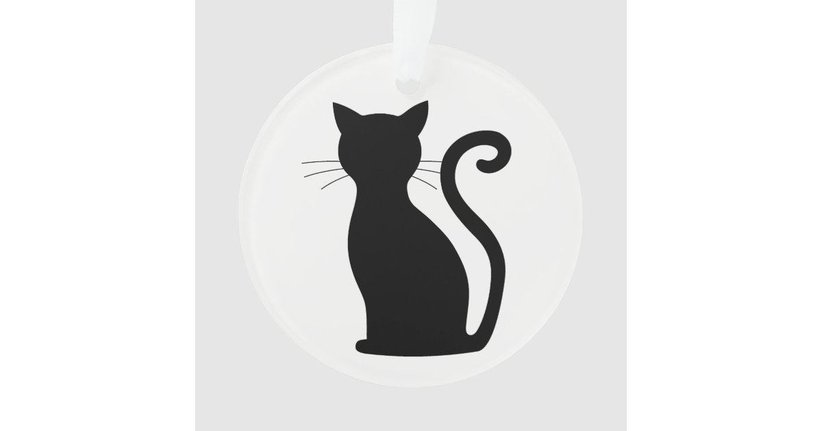 Cute Black Cat Silhouette Ornament Zazzle Com