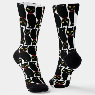 Cute Black Cat Socks Gift for Black Cat Lovers 