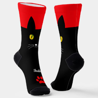 Cute Black Cat Socks Gift for Cat Lovers