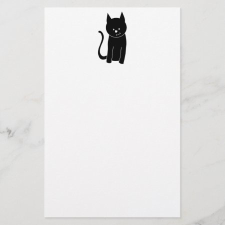 Cute Black Cat Stationery