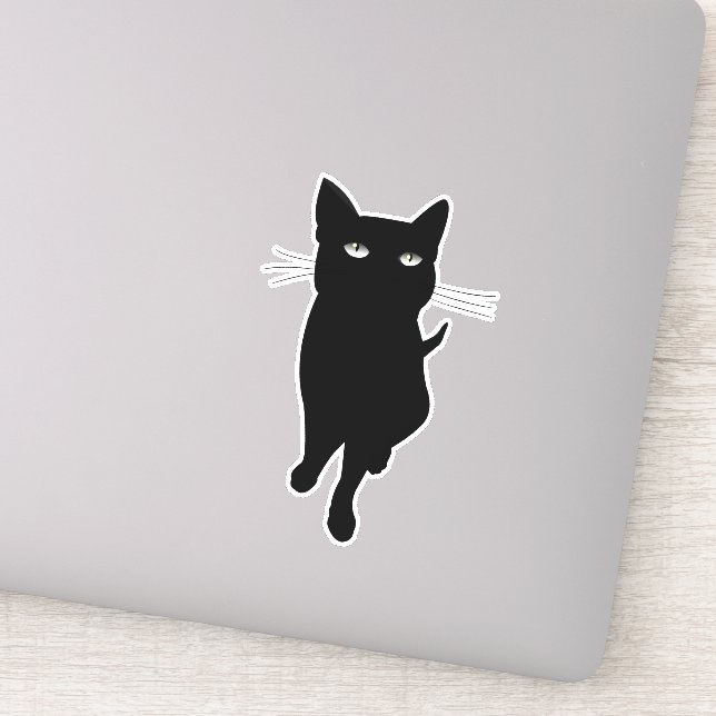 Cute black cat sticker (Detail)