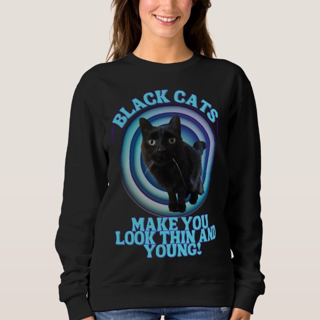 Cute Black Cat Sweatshirt (Front)