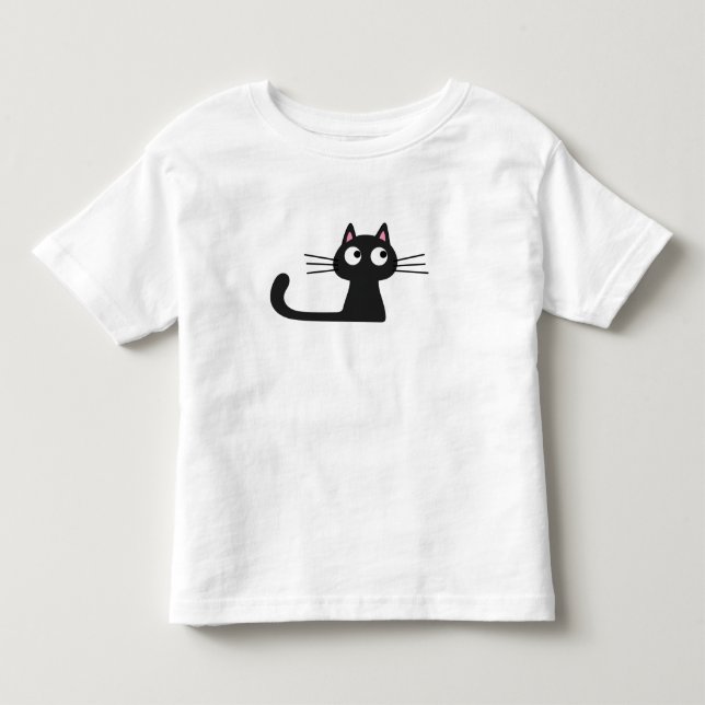 Cute Black Cat T-Shirt (Front)