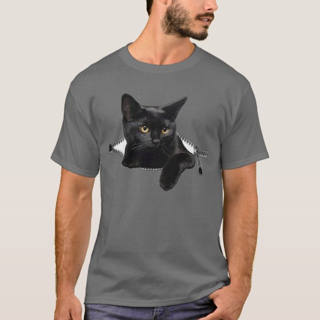 Cute Black cat T-Shirt (Front)