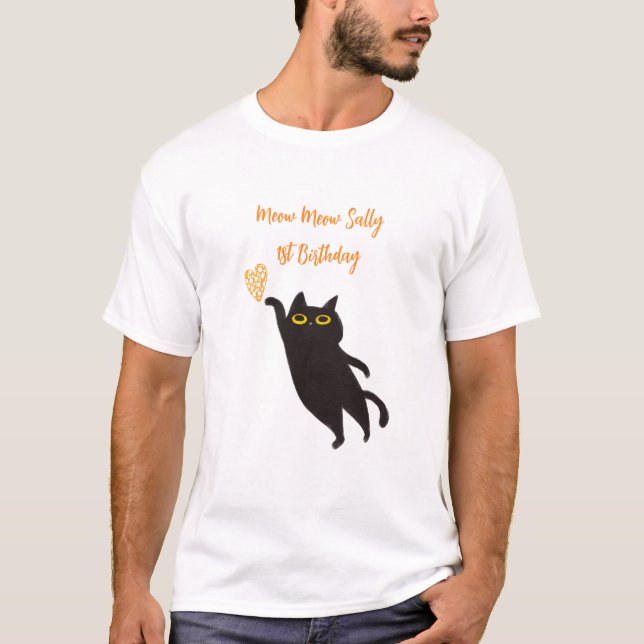 Cute Black Cat T-Shirt (Front)