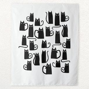 Cute Black Cat Tapestry