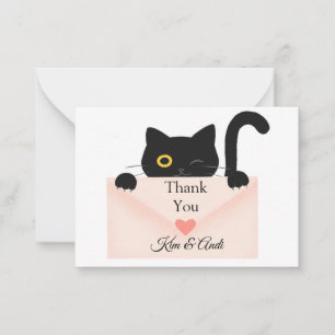 Cute Black Cat Thank You Card