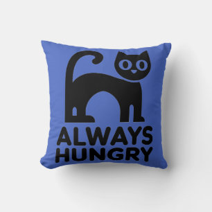 Cute Black cat Throw Pillow
