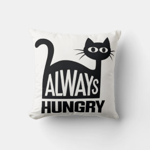 Cute Black cat Throw Pillow
