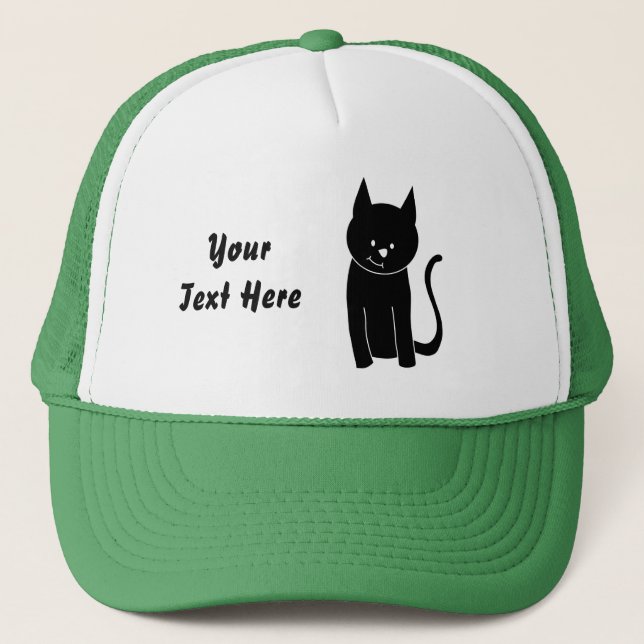 Cute Black Cat Trucker Hat (Front)