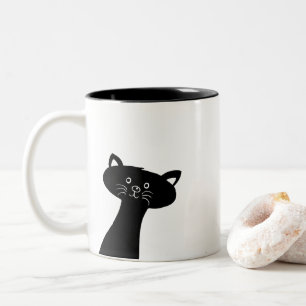 Cute Black Cat Two-Tone Mug