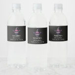Cute Black Cat Wearing a Witch&#39;s Hat - Birthday Water Bottle Label