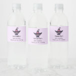 Cute Black Cat Wearing a Witch&#39;s Hat - Birthday Water Bottle Label