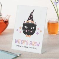 Cute Black Cat Witch Pastel Witch's Brew Halloween