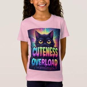 Cute Black Cat With Big Yellow Eyes T-Shirt