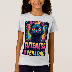 Cute Black Cat With Big Yellow Eyes T-Shirt