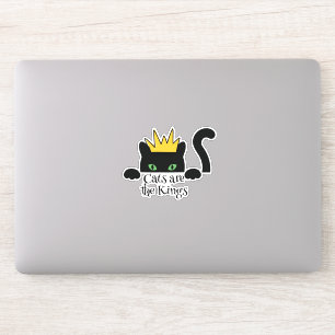 Cute Black Cats are the Kings Sticker