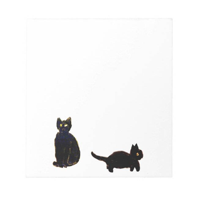 Cute Black Cats Art Notepad (Front)