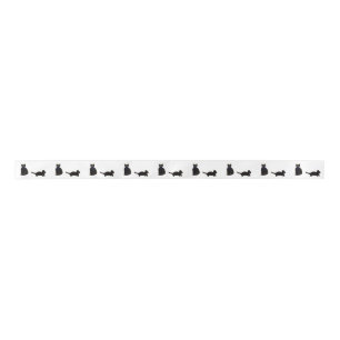 Cute Black Cats Art Satin Ribbon