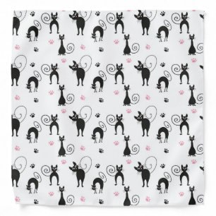 cute black cats bandana