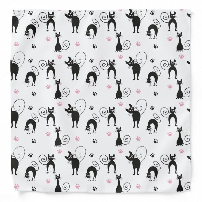 cute black cats bandana (Front)
