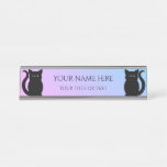 Cute black cats gradient background your name desk name plate