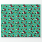 Cute Black Cats in Christmas Sweaters  Wrapping Paper (Flat)
